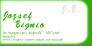 jozsef bignio business card